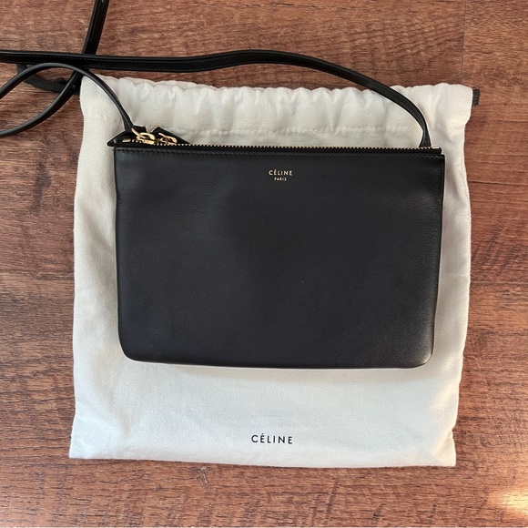 Celine Handbags - Celine Trio Bag Small - Black & Gold - Phoebe Philo Era